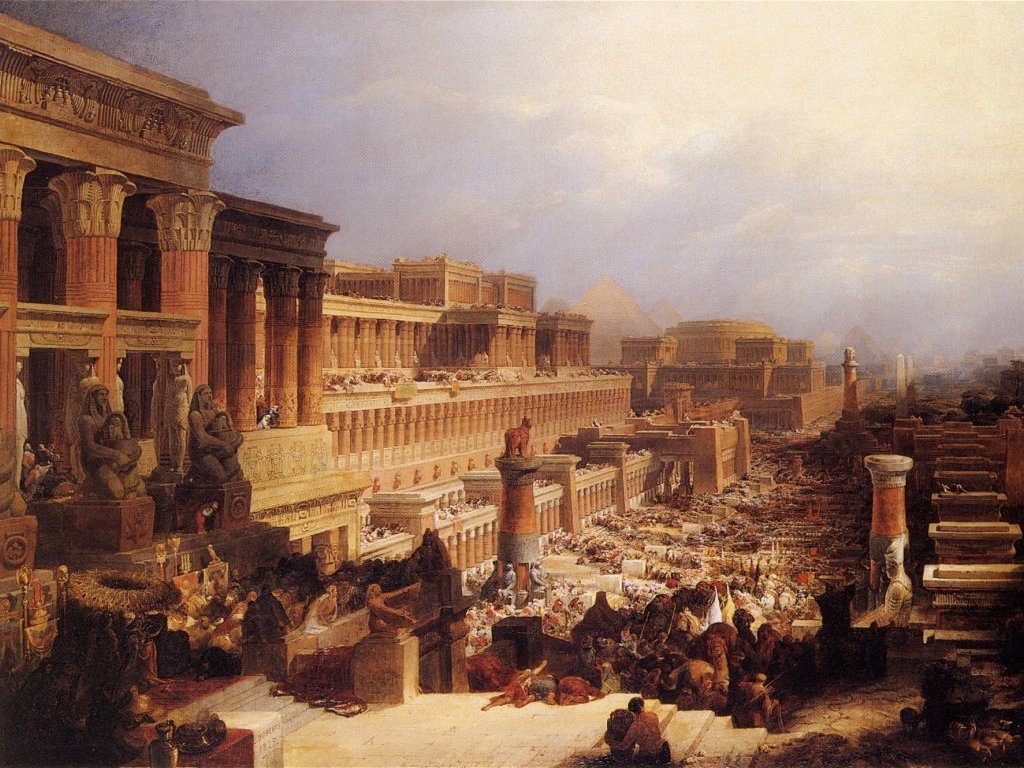 בני ישראל יוצאים ממצרים. ציור מאת דייוויד רוברטס משנת 1828.
